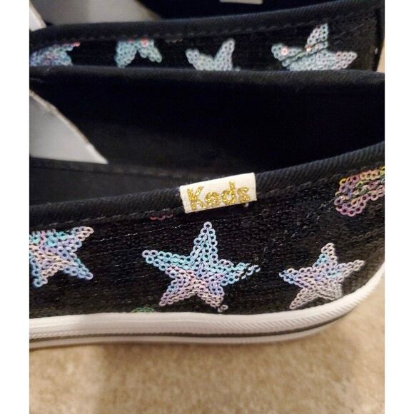 Keds x Kate Spade Double Decker Black Sequin Star Heart Slip On Sneakers - Picture 5 of 6